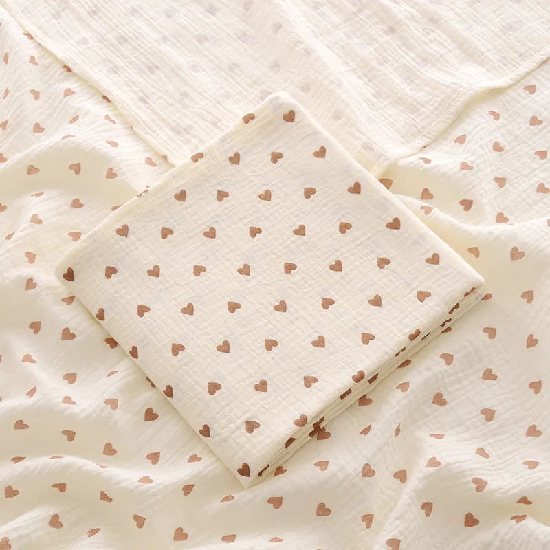 Children's Muslin Swaddle Two Layer,close up,love