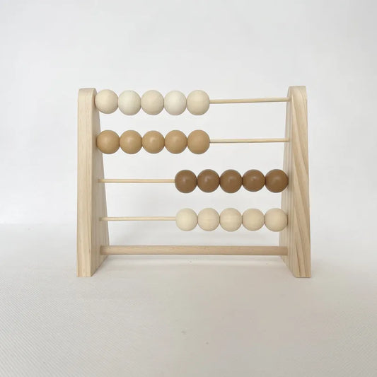 Nordic Wooden Abacus for Kids,side view,brown 