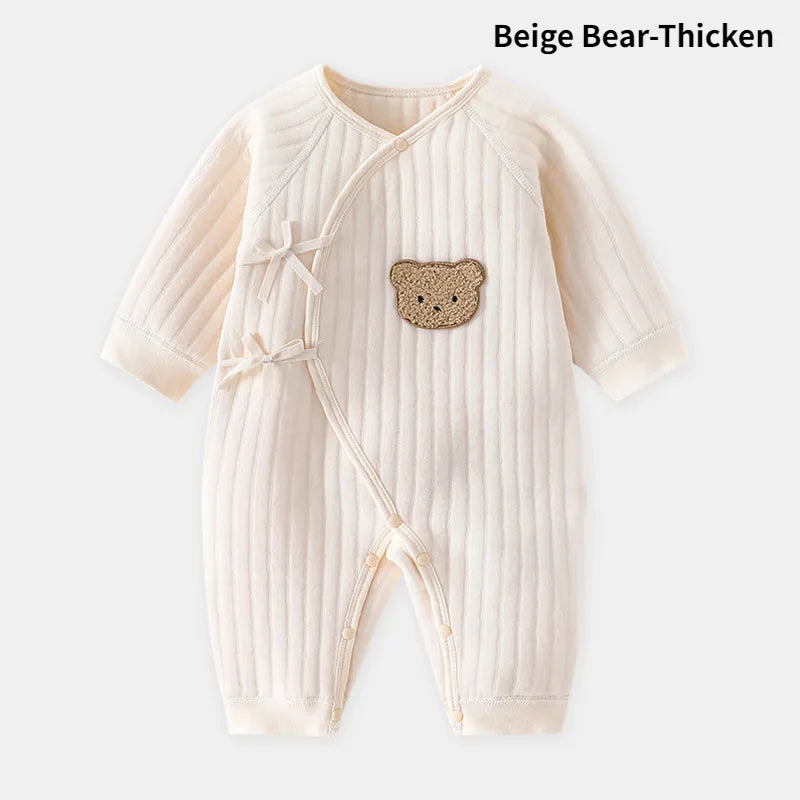 Children's Teddy Bear Design One Piece Suit,beige besr thicken 