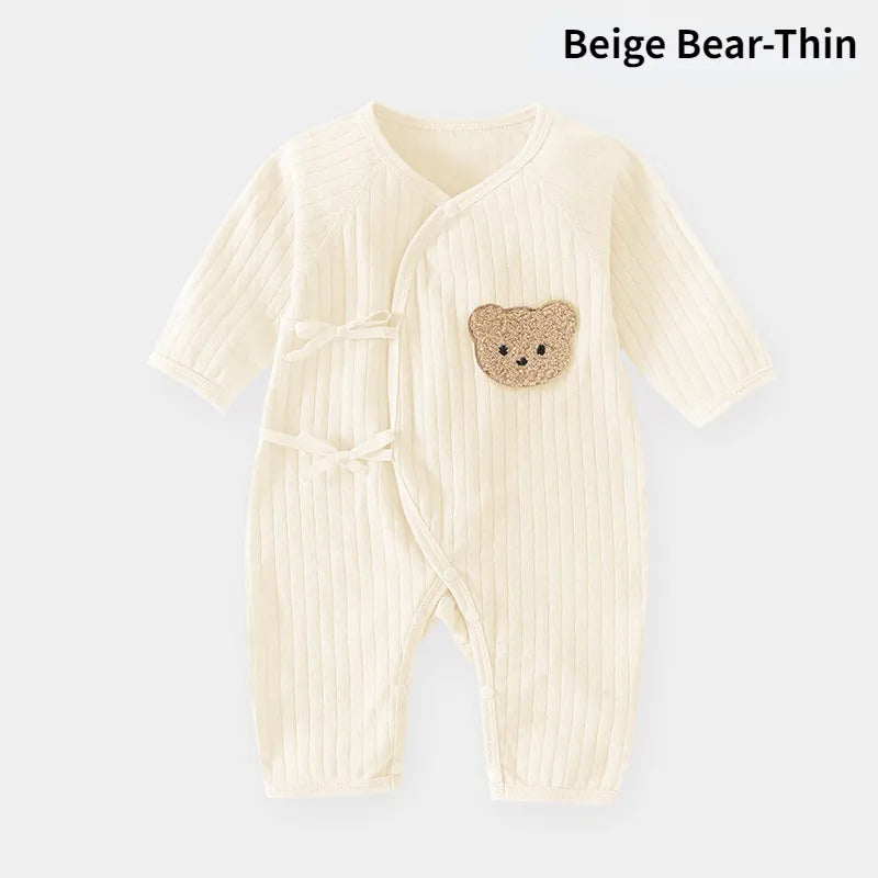 Children's Teddy Bear Design One Piece Suit,beige bear thin 