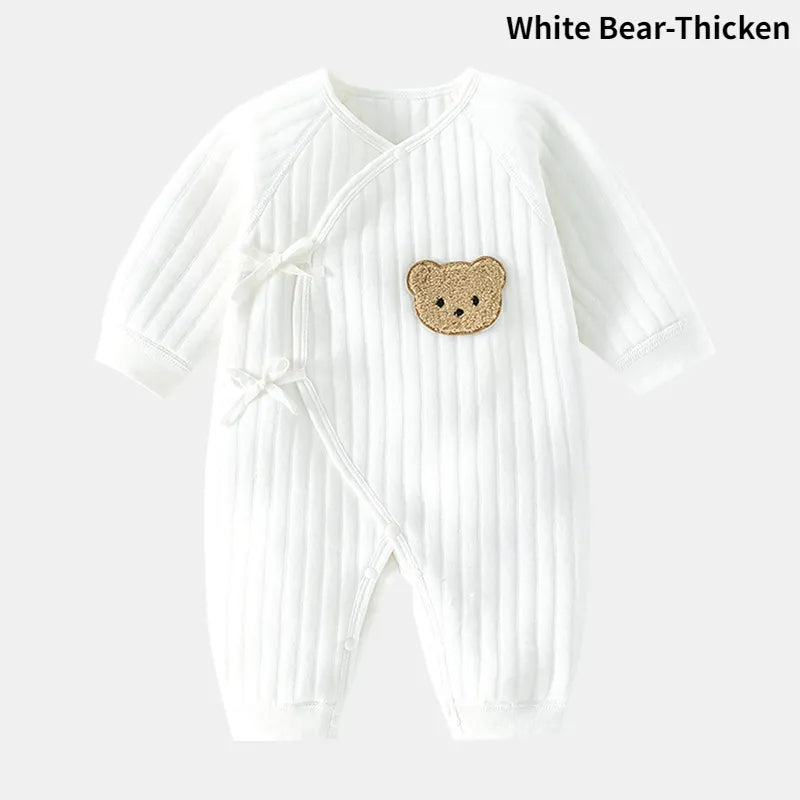 Children's Teddy Bear Design One Piece Suit,white bear thicken