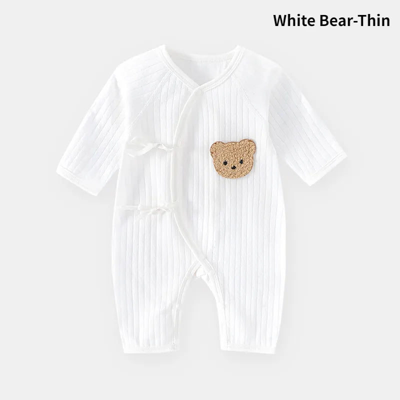 Children's Teddy Bear Design One Piece Suit,white bear thin