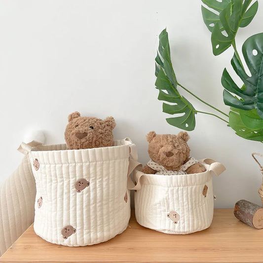 Cotton Embroidery Baby Toys Organizor,L bear,S bear